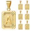 Initial Letter Pendant Necklaces Charm Gold Stainless Steel Letter Square Necklace For Women Alphabet Jewelry 23inch Dgp62b3