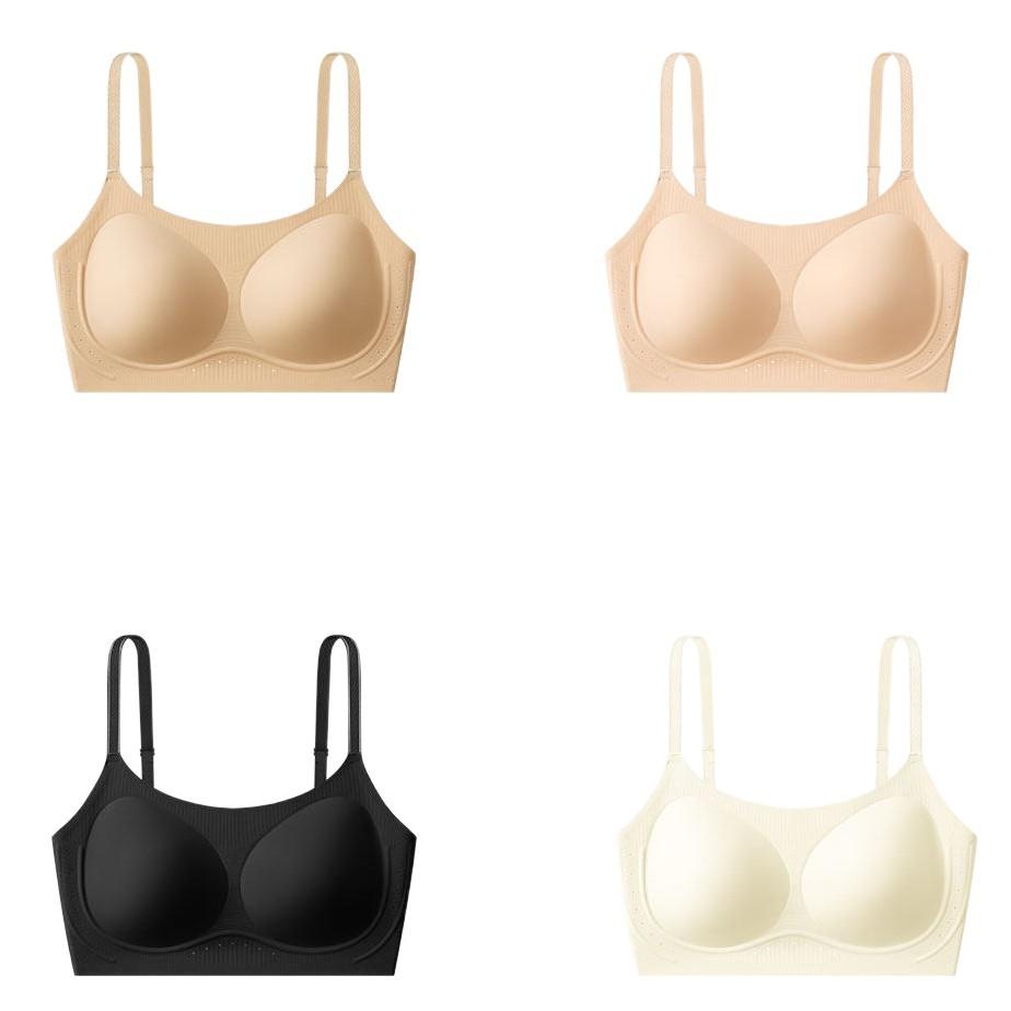 Herbal primary color Yang Zi underwear foundation non-marking invisible small chest gathering anti-expansion bacteriostatic silk bra