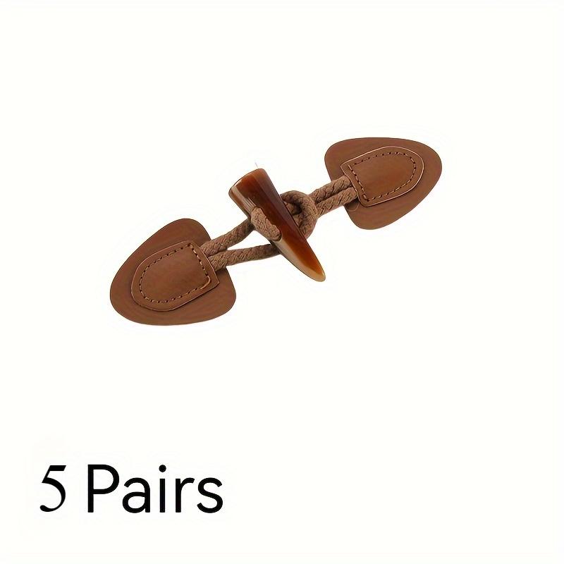 5 пар пуговиц-застежек из искусственной кожи с роговыми пряжками для пальто, куртки, дафлкота, для DIY, ручной работы, пришивные, для украшения одежды