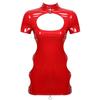 Sexy Club Dress Women Short Sleeve Stand Collar Bodycon Mini Dress