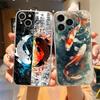 Чехол для телефона с карпом кои для iPhone 15 16 14 13 12 11 Pro Max 16E XS XR Max 7 8 16 Plus SE2 Мягкий ТПУ Прозрачная крышка