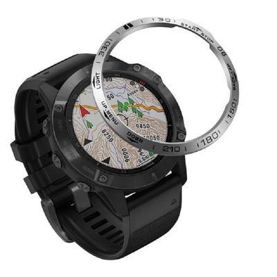 Кольцо-накладка для Garmin fenix 7 7X 6 6X Pro Sapphire, кольцо безеля часов из нержавеющей стали с рельефными единицами времени, самоклеящееся, устойчивое к царапинам