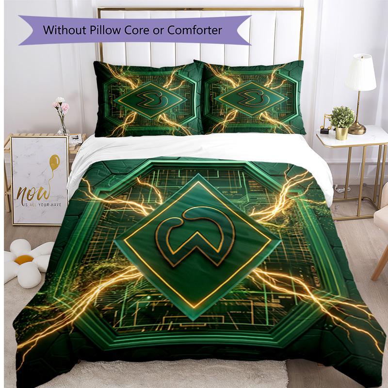 Werder Bremen Football Printed 3 Pieces Bedding Set, Comfortable Skin Friendly Bedroom Duvet Cover Set