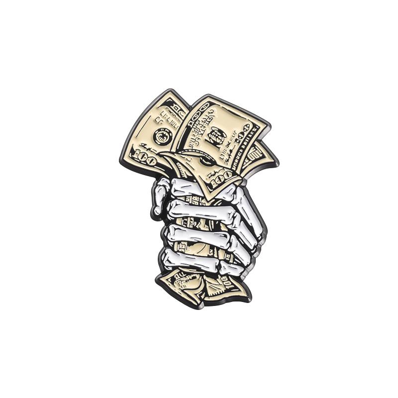 Creative US Dollar Money Collection Enamel Pins Cartoon Banknote Get Rich Brooches Backpack Lapel Badge Funny Jewelry for Gift