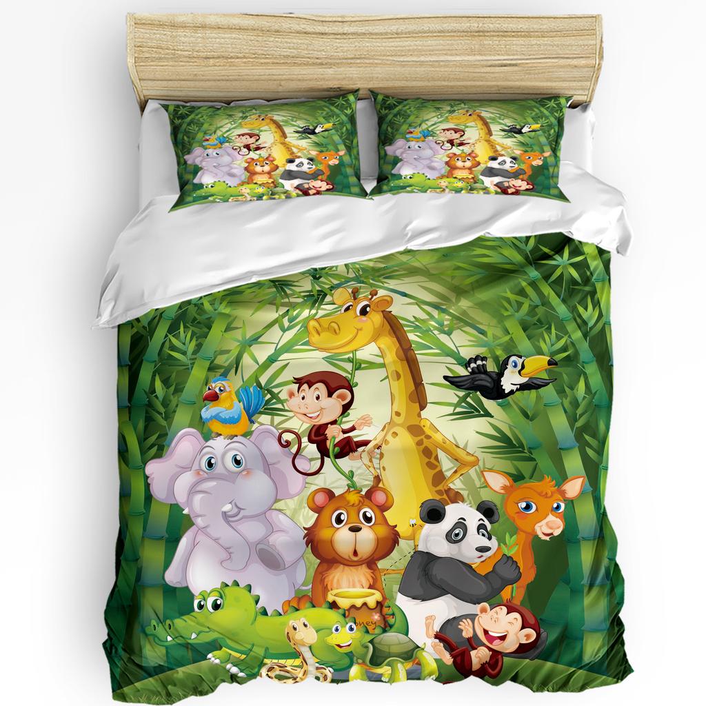 Cartoon Kawaii Panda Duvet Cover Bed Bedding Set Home Textile Quilt Cover Pillowcases Bedroom Double Bedding Set No Sheet
