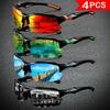 4-piece Men's Fashionable Sunglasses Colorful Cycling Sunglasses