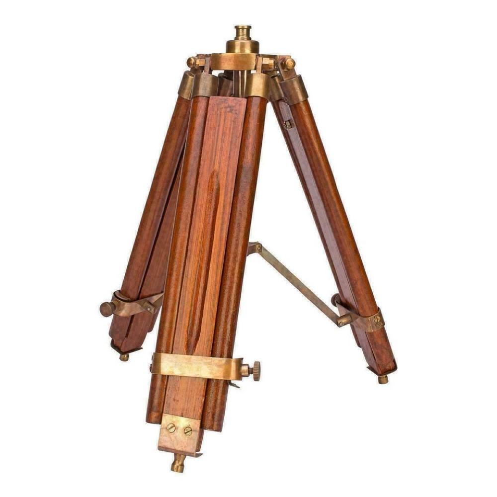 Латунный телескоп с деревянной подставкой-штативом в морском стиле, винтажный декор для стола