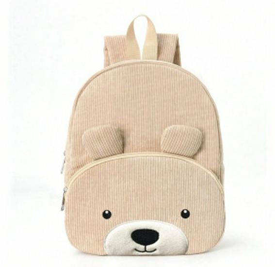 Милый мультяшный вельветовый рюкзак - большая вместимость плюшевый медведь школьная сумка для студентов