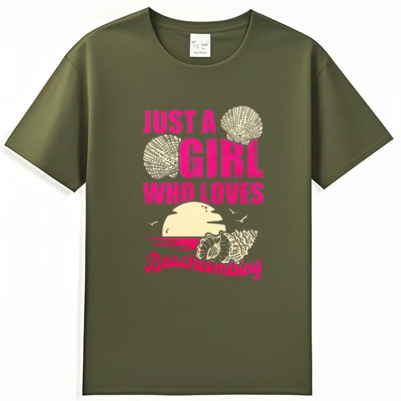 Unisex Teeshirt Printed Unisex O Neck Tshirt Casual Just A Girl Who Loves Beachcombing Basic Unisex Teeshirt Summer Tshirt Basic Tee