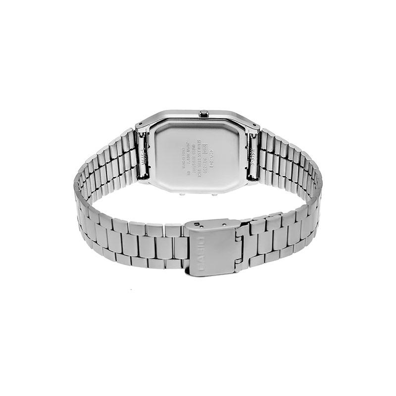 Casio Серия YOUTH - Квадратная тарелка Двойной дисплей Ретро Маленький квадратный Стальной ремешок Водонепроницаемый Механизм Shi Ying Ремешок из нержавеющей стали AQ-230A-7DMQYES