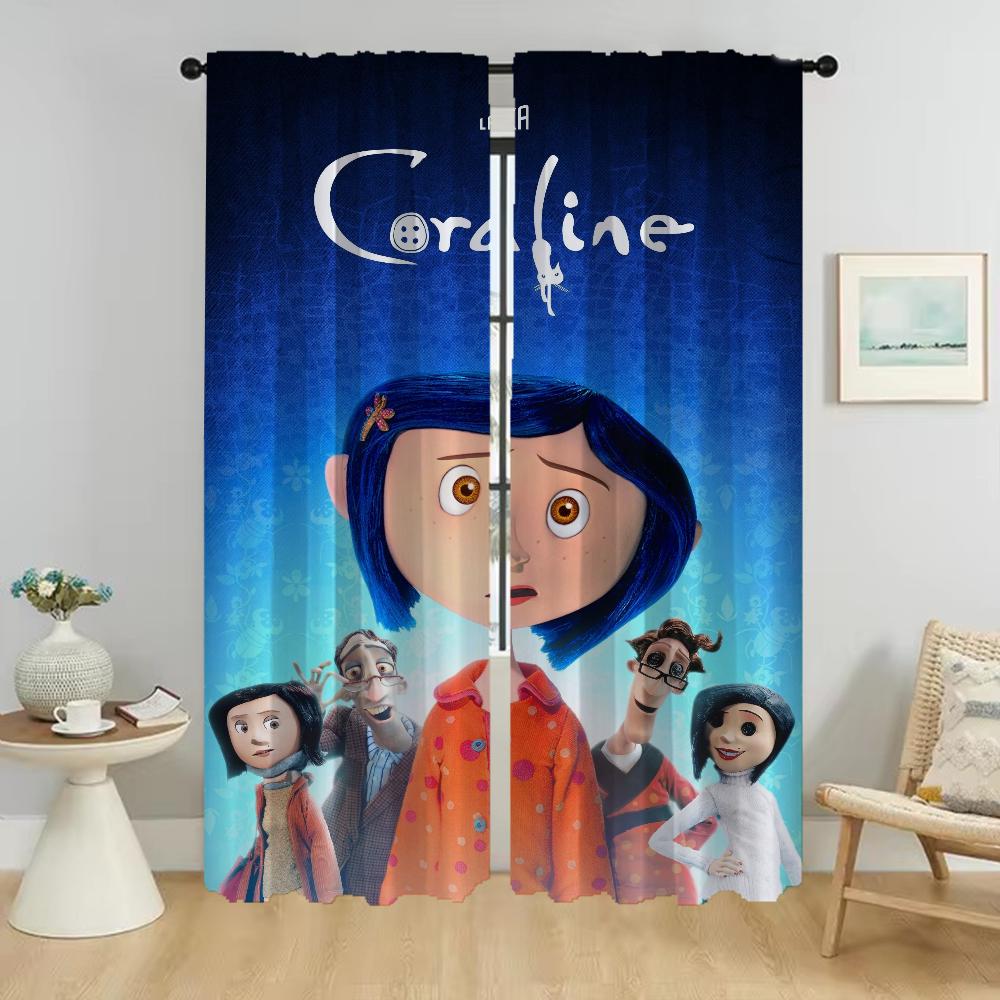 Шторы от комаров для камеры Coralines Window Curtain for Room 2 Panel Halloween Decoration Home Interior Curtains Shades