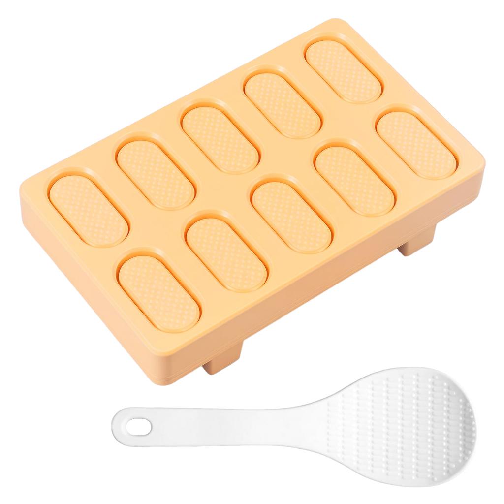 Sushi Rice Making Mold Plastic 10 Grid Rice Ball Mold Maker Nonstick Sushi Press Tool with Rice Spoon Kitche Sushi Maker Tool