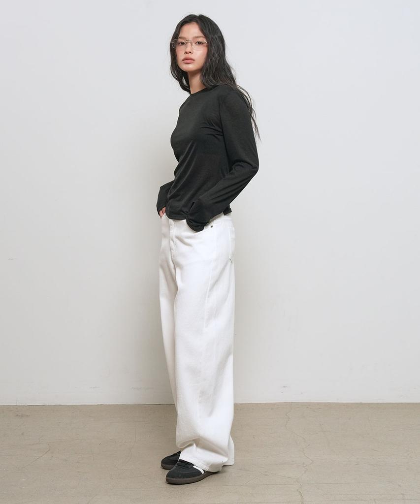 GENERALIDEA Shirred Long Sleeve T-Shirt [Black] / Gf2Lts517