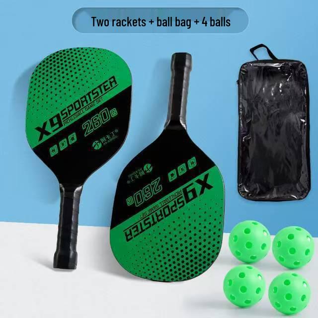 Набор ракеток для пиклбола: 2 деревянные ракетки, 4 мяча, 1 сумка - Полный набор для пиклбола
