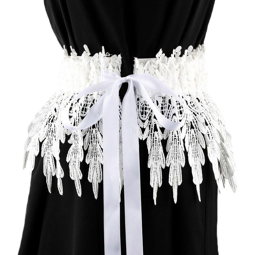 Fashion Casual High Waist Wide Waist Band Ladies Dress Cummerbands Corset Waistband Lace Tie Belt