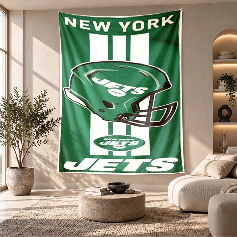 New York Jets Pattern Wall Hanging Tapestry Personalized Printed Fabric Wall Decor