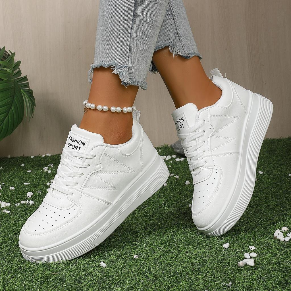 Женские кроссовки Vulcanize Flat Classic Sports Lace Up Skateboard Board Shoe Walking White Running Sneakers zapatos de mujer