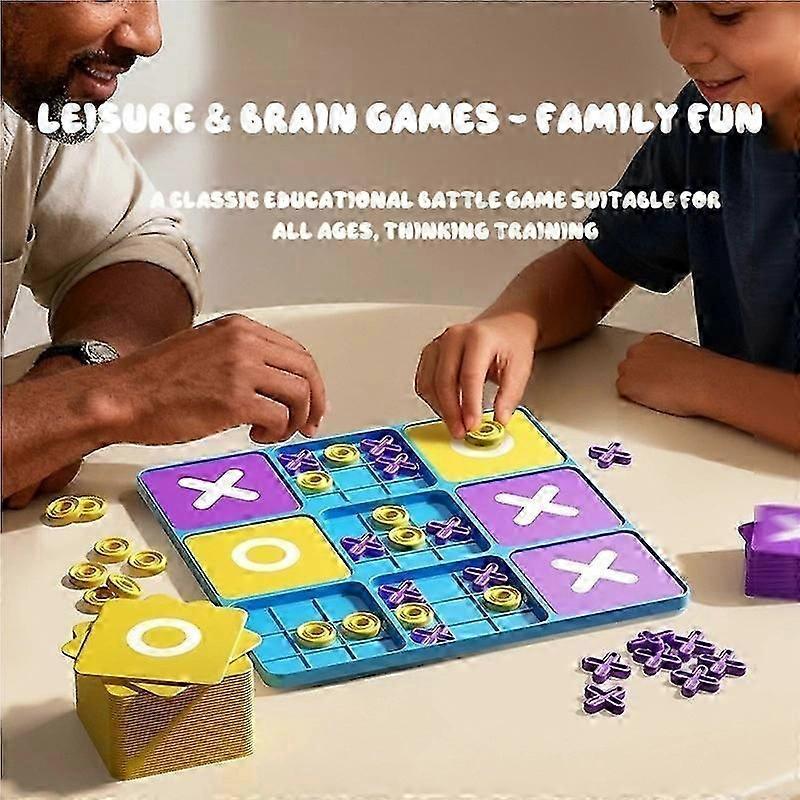 Ultimate Tic-Tac-Toe Game Board Games For Family Game Night Mind Challenging Cross-Board Game for Kids Adults
