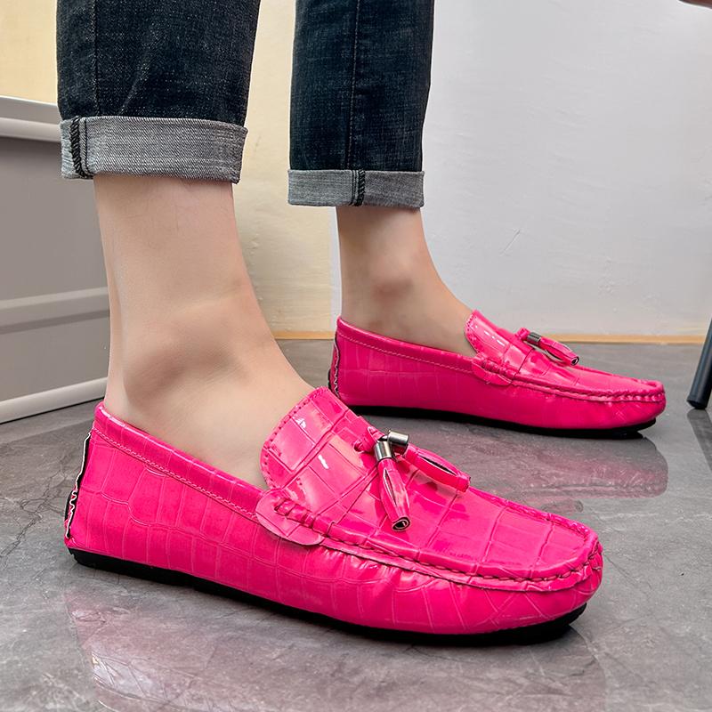 Men Leather Shoes Slip On Fashion Serpentine Shoe Fashion Moccasins Club Party Shoes Men Loafers Shoes Men Big Size 48