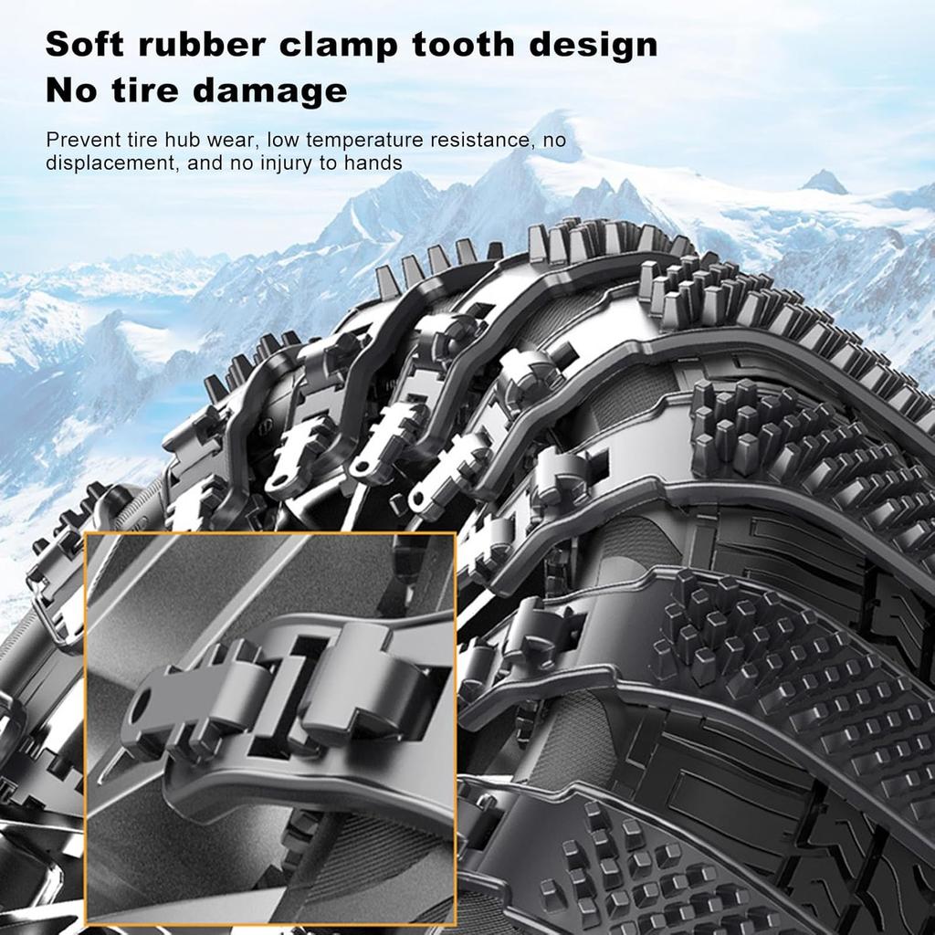 10 Pieces of Anti-Slip Snow Chains for Cars and Motorcycles, Suitable for Winter and Difficult Terrain, Universal Emergency Wheel Anti-Slip Locking