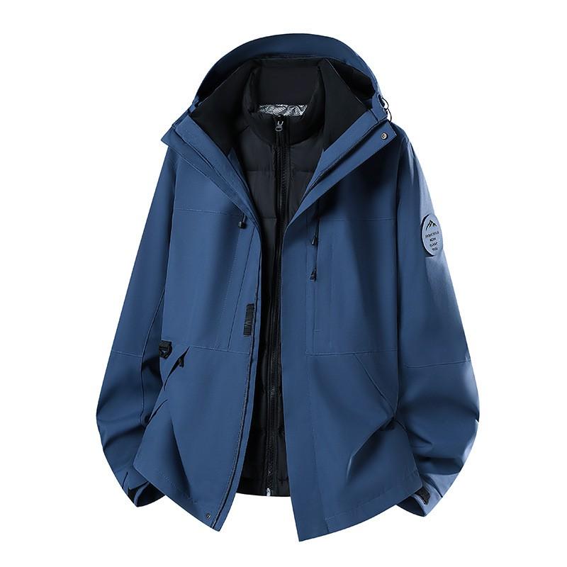 Men Women 3-in-1 Waterproof Windproof Hiking Jacket With Removable Fleece Liner Outdoor Travel Cycling Mountaineering