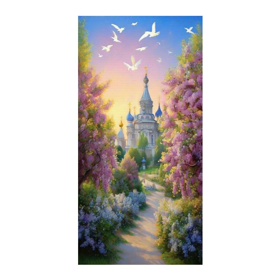Diamond Mosaic Embroidery Castle and Dove Large Size Diamond Painting New Collection Scenery Diy Full Drill Jewelry Cross Stitch Kits