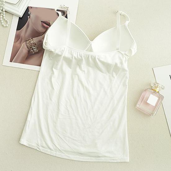 Женская майка со встроенным бюстгальтером, регулируемые бретельки-спагетти, повседневные майки без рукавов под одеждой для занятий йогой