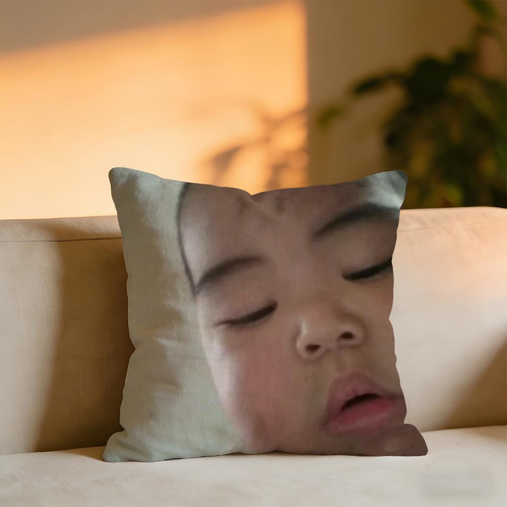 Cute Little Fat Boy Tatan Cushion Cover Cozy Velvet Throw PillowSoft Warm Cushion For Sofa Bed