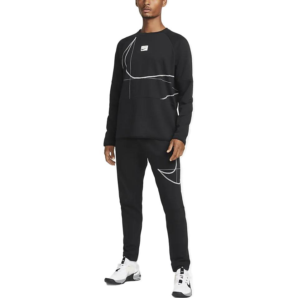 Nike Однотонная толстовка с круглым вырезом, повседневная, с длинным рукавом, мужские топы, черная DQ6622-355