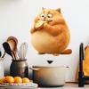 Игривый пухлый кот ест хлеб Наклейка на стену Самоклеящаяся съемная наклейка для детской комнаты Декор стен детской
