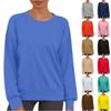 Women's Casual Fashion Solid Color Round Neck Drop Shoulder Sleeve Long Sleeve Sweater Top