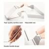 Stainless Steel Triangular Cake Slicer, ergonomic handle, durable for home and party use.