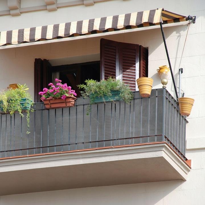 Balcony mat cover gray 1x7 m