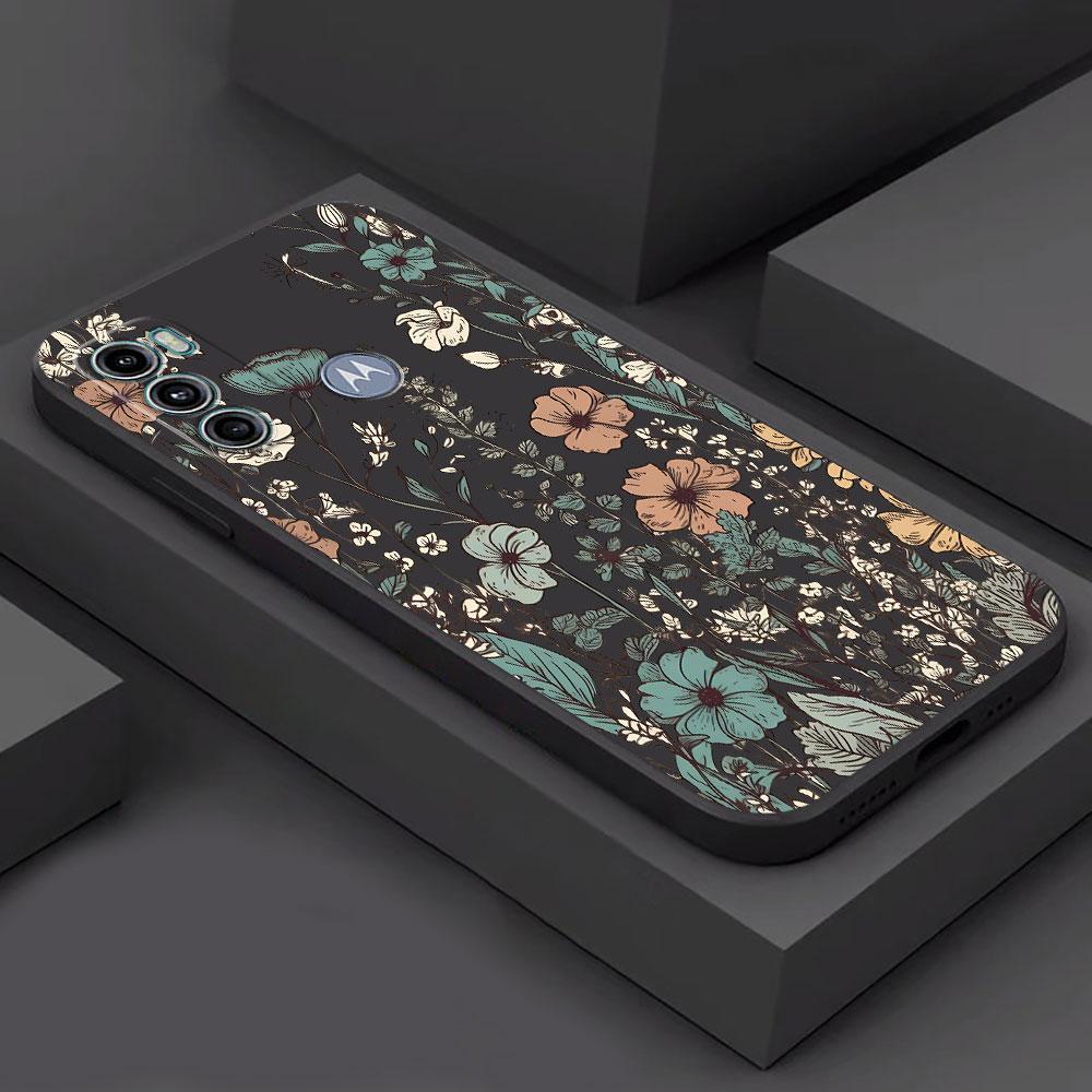 Butterfly Flower Art Case for Motorola Moto G31 G30 G50 G32 G52 G53 G51 G73 G60s G22 G71 G72 G60 Silicone Cover