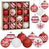 16 Pcs Christmas Ball Ornaments 2.36 Inch Shatterproof Plastic Balls Christmas Tree Hanging Decoration for Xmas Tree Holiday Party Decor
