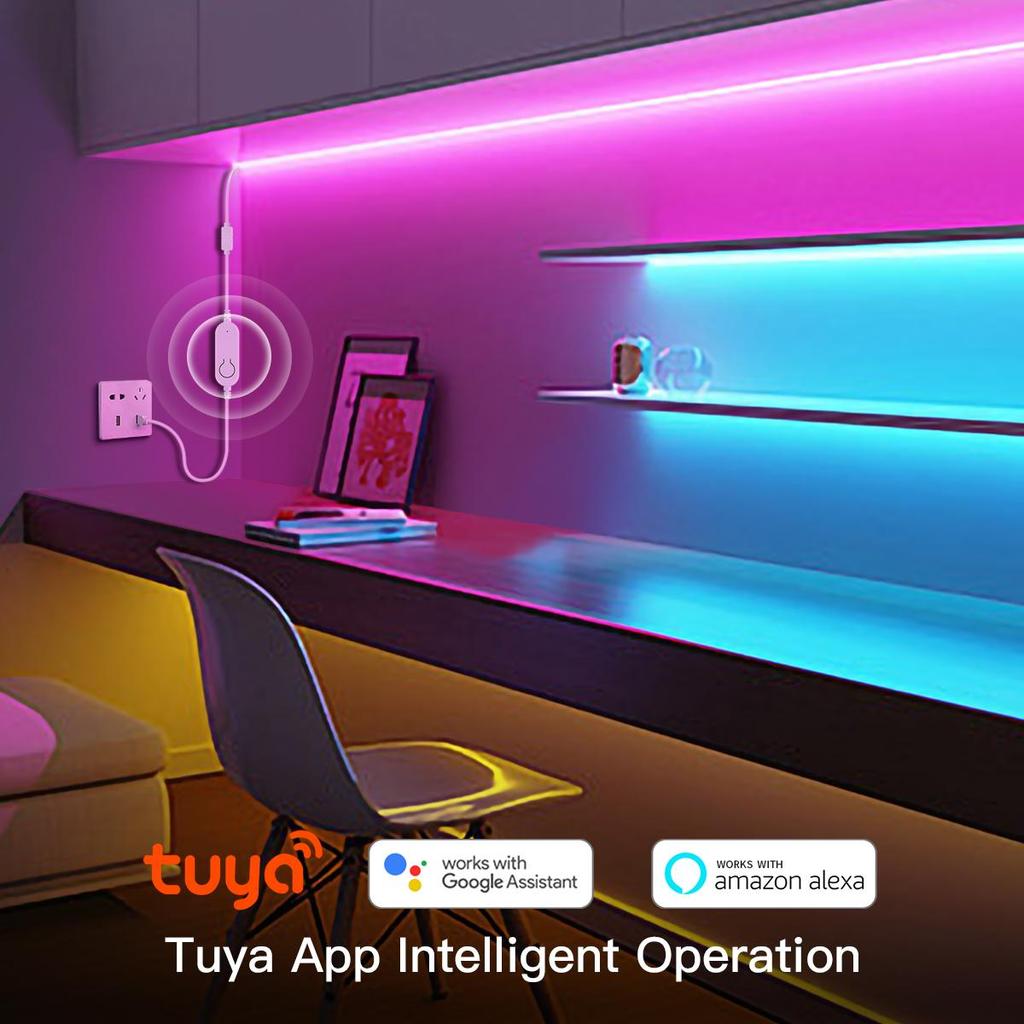 USB 5V TUYA Smart WiFi RGB LED Strip Controller WIFI LED Strip Dimmer 4pin Smartlife APP 5050SMD 2835SMD Work with Alexa Google