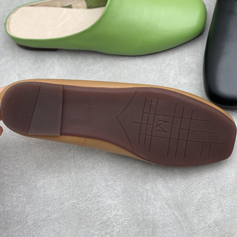 Johnature Женские тапочки из натуральной кожи, ручная работа, однотонные, мягкие, из воловьей кожи, плоские, для отдыха на открытом воздухе