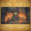 Cauldron Fire Frog Mage Mouse Pad Card Playmat Stitched with Magic Zones Game Mats for MTG/TCG Battle Mat