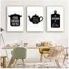 Black White Kitchen Ware Wall Art Canvas Painting Kitchen Quote Posters And Prints Wall Pictures Kitchen Decoration