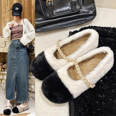 Модные повседневные женские спортивные туфли с круглым носком на меху, осенние мокасины с закрытым носком, зимние и осенние новые повседневные туфли со шнуровкой