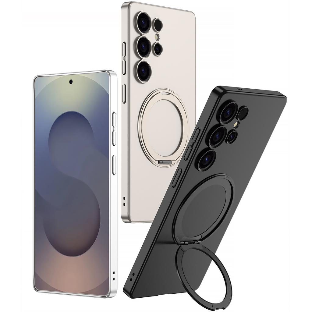 Магнитный чехол для Samsung Galaxy S25 Ultra с вращающейся подставкой, тонкая накладка из твердого ПК для телефона