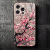Cherry Blossom Sakura Fashion Soft Phone Case for iPhone 16 16E 17 Air 15 Pro Max 14 Plus 13 Mini 11 12 7 Black Cover Back Shell