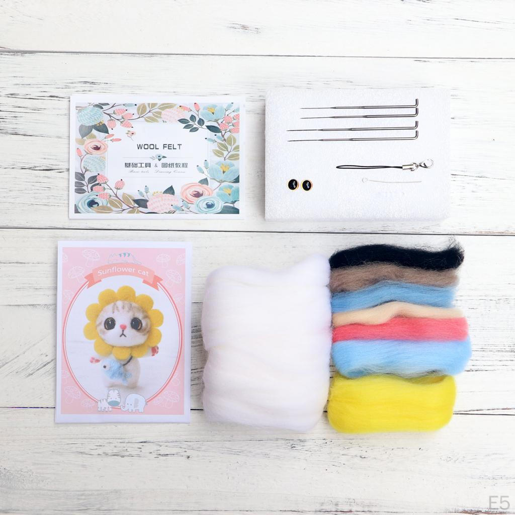 Felting Kit - Wool Roving Tools Set Kits Beginners Starter Craft