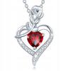 Silver Women' Necklace Chain Heart Rose Pendant Gift