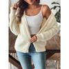Women's Autumn and Winter Pearl Button Casual Solid Color Cardigan Sweater