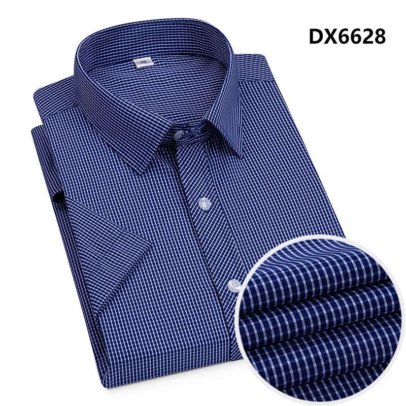Plaid Shirt Men's Short Sleeve Non-Ironing Summer Business Casual Men's Elbow-Sleeved Top Shirt