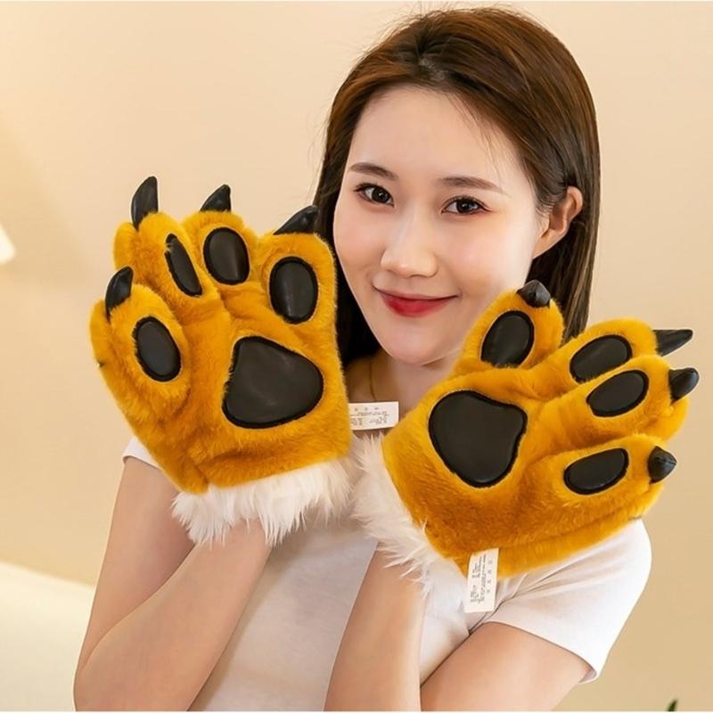 1/2/4Pcs Tigeres Costume Set Tigeres Ears Headband Tail Paw Gloves Kids Halloween Christmas Party Animal Cosplay Costume