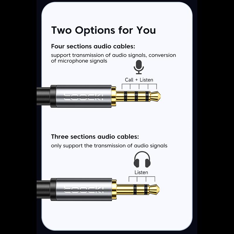 Tooki Aux Cable Jack 3,5 мм между мужчинами и женщинами, удлинительный аудиокабель для динамиков с микрофоном для наушников, удлинительный шнур Xiaomi