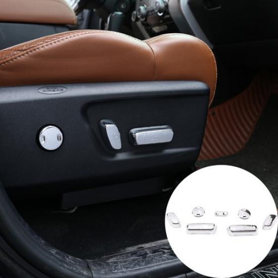 Серебристая хромированная накладка на кнопку регулировки сиденья для Toyota Tundra 2014-