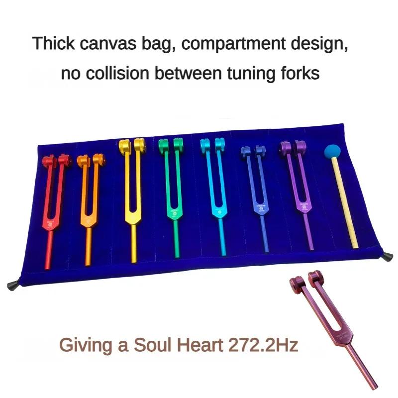 Aluminum Alloy Tuning Forks Medical Eight Colored Set Healing Tuning Fork Diapason Therapy Musical Instruments Yoga Meditation Accessory